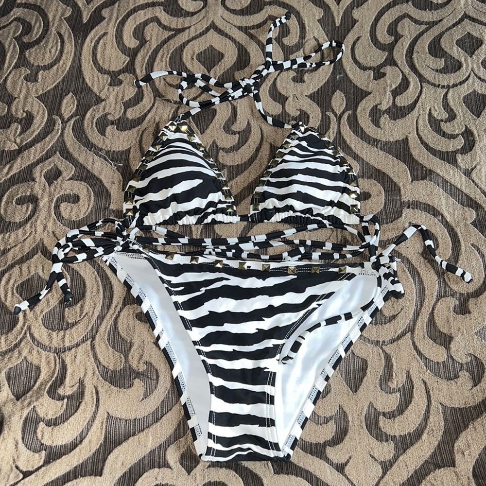 Zebra Studded Bikini